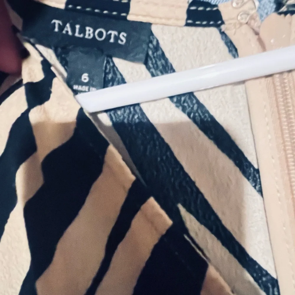 Talbots Black and Tan Zebra Midi Dress - Picture 2 of 6